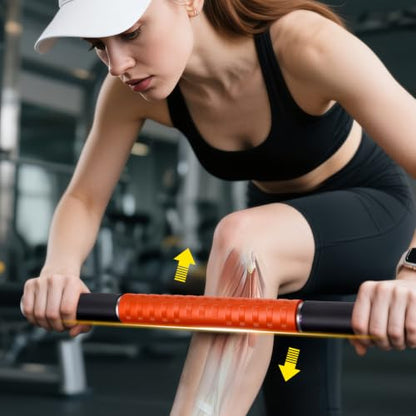 Muscle Roller Stick,17" Massage Roller for Muscle Deep Tissue Orange - color: Orange