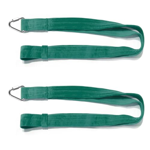 8.2ft 2.5m Aerial Straps Ropes Yoga Aerial Acrobatics Body Aerial Loop Trapeze Circus Apparatuses Equipment Three-Layer Straps 1 pairs - color: Dark Green