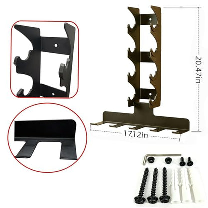 Wall Mounted Dumbbell Rack,Multi Purpose Gym Storage Rack | Hanger for Home and Pro Gym Storage for Exercise Bands,dumbbell, Jump Ropes, Chains, Lifting Belts Wait (Black)