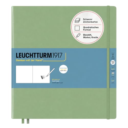 Leuchtturm1917 - Square Hardcover Sketchbook (Sage) - 112 Pages of 150g/m² Paper - color: Sage, size: Square