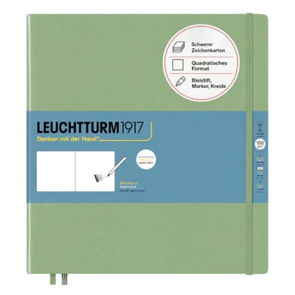 Leuchtturm1917 - Square Hardcover Sketchbook (Sage) - 112 Pages of 150g/m² Paper - color: Sage, size: Square