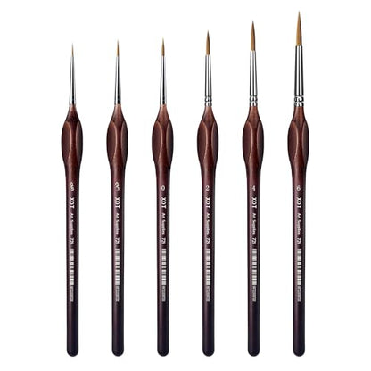 XDT#729 Micro Pin Point Paint Brush XDT#729 6Pc #00000,#000,#0,#2,#4,#6 Acrylic Watercolor Oil, Fine Detailing Painting, Scale Models, Triangular Handle - size: 6Pc Pack #5/0,#3/0,#0,#2,#4,#6