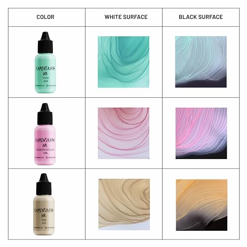 Alcohol Ink Set - 34 Color Variations - Set #19-4 Alcohol Inks x 0.51 fl oz (15 ml) | Highly Pigmented Pastel Colors, Lightfast, Opaque and Matte – For Painting and Epoxy Resin – Made in the EU - color: 19, style: Pastel inks