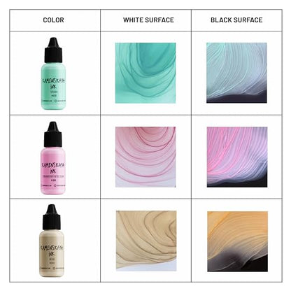 Alcohol Ink Set - 34 Color Variations - Set #19-4 Alcohol Inks x 0.51 fl oz (15 ml) | Highly Pigmented Pastel Colors, Lightfast, Opaque and Matte – For Painting and Epoxy Resin – Made in the EU - color: 19, style: Pastel inks