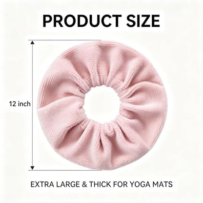 Yoga Mat Scrunchie - Holds Your Yoga Mat in Style - Durable & Elasticity Fabric - Fits All Standard Yoga Mats - color: Pink