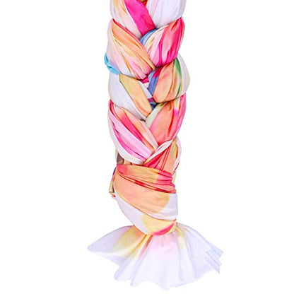 Aerial Silks 13 Yards Hardware Kit Medium stretch Aerial Yoga Hammock Acrobatics- Include Carabiners,Rescue 8,Swivel, Height Adjustment Strap, Portable Storage (Petal)