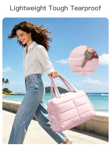 Gitus Travel Duffle Bag for Women Puffer Weekender Bags Carry on Gym Bag - color: Pink