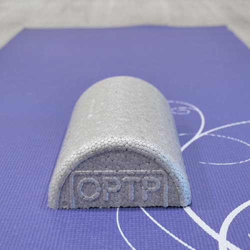 OPTP Silver AXIS Moderately Firm Foam Roller – Half-Round, Silver, 12" x 3" | Moderate density for sports medicine, physical therapy, Pilates, yoga - myofascial release on trigger points - size: 12" x 3" Half-Round
