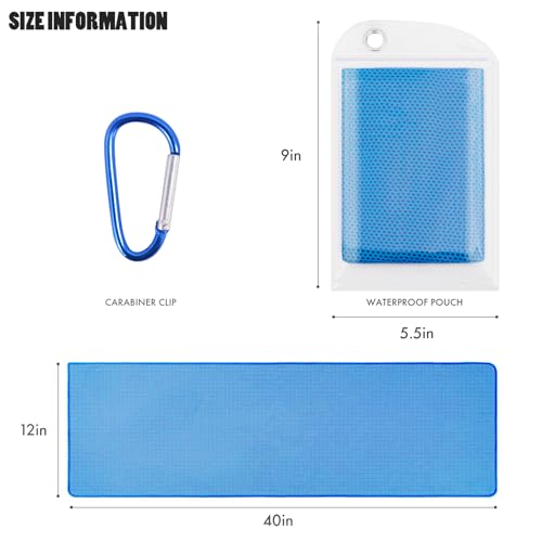 Leuceiy 4 Pack Cooling Towels (40"x12"), Cooling Towels for Neck and Face, Gym Towel for Working Out, Soft Breathable Microfiber Ice Towel for Yoga Sport Running Golf - color: Light Blue/Dark Blue/Rose Red/Green