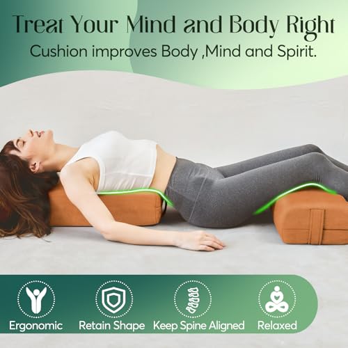 Crushed Sponge Yoga Bolster Pillow for Yin Yoga & Meditation | Crushed sponge filling, supportive & comfortable, ideal for Yin Yoga, restorative & meditation
