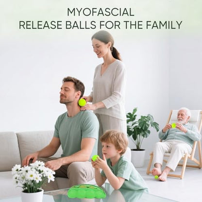 2 Soft 2 Hard Massage Lacrosse Balls, 4 Sizes for Myofascial Release | Targeted Massage for Hands, Feet, Neck & Back, Compact Design for Home Gym Yoga & Travel, Supports Mobility and Relaxation