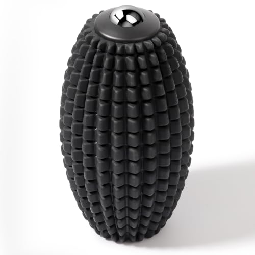 Vibrating Massage Ball with Rolling Head for Plantar Fasciitis - color: Black