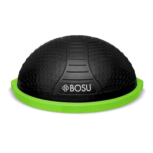BOSU Nexgen Balance Trainer, Half-Ball Training Equipment, 65 cm Diameter, 300 lb Capacity - Burst-Resistant Stability Exercise Tool w/Non-Slip Base, Includes Hand Pump, Commercial-Grade - color: Black/Lime Green