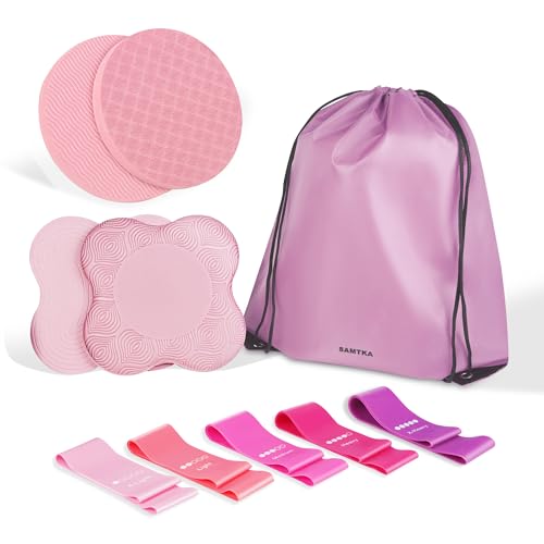 Premium Exercise Knee Support Set of 10 | Thick Foam Yoga Pilates Cushion for Women Men | Knees Elbows Wrists Hands Head Protection - color: Pink