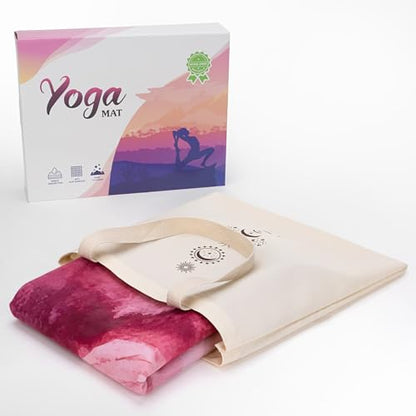 Travel Suede Yoga Mat 1.5mm Thick Non Slip Foldable Lightweigh Sweat Absorbent Exercise Mat for Hot Yoga Pilates Home Gym Outdoor, 72"L x 24"W, 3 lbs - color: Pink