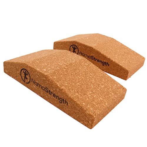 Cork Yoga Wedge Block - Non-Slip Wrist Support, Set of 2