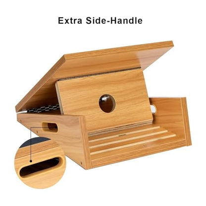 StrongTek Wooden Slant Board, Adjustable Incline, Side Handles, Non-Slip | Standard and XL Sizes, Full or Partial Non-Slip Surfaces, Side Carry Handle, Calf and Ankle Stretching, Squats and Rehab - style: full-coverage