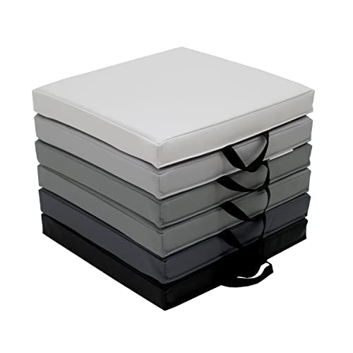 Factory Direct Partners SoftScape 15 inch Square Classroom Floor Cushions with Handles; Flex Seating for Daycare, Preschool, Playroom; 2 inch Thick Deluxe Foam (6-Piece) - Gray/Light Gray, 12228-GYLG - color: Gray/Light Gray, size: Square