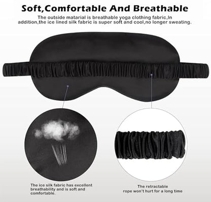 12Pcs Silk Sleep Masks Satin Eye Mask Silky Eyes Cover Blindfold Eyeshade Hair Ties Scrunchy Travel Bridesmaids Gifts - color: Pale Champagne