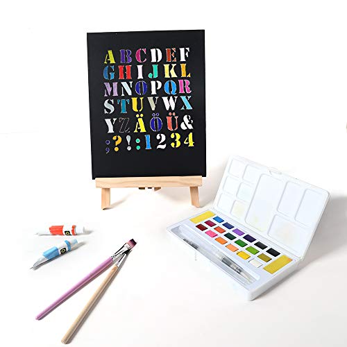 CONDA Black Canvases for Painting, Canvas Panels 8x10 inch, Pack of 14, 100% Cotton Acid-Free, 8 oz Gesso-Primed, Art Boards for Oil & Acrylic Painting - size: 8"x10"