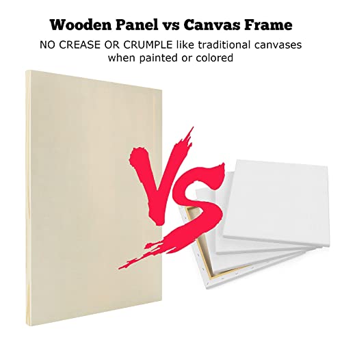 6PCS Wood Panels for Painting, 12 x 16 Inch Craft Wood Canvas Panel Boards Unfinished Wooden Painting Pouring Panel Board for Arts & Crafts, 3/4 Inch Deep - size: 12 x 16 Inch