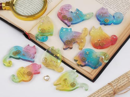 Cute Cat Silicone Resin Molds, 3D Animal Epoxy Resin Casting Molds Making Kit with Built-in Holes for DIY Keychain, Pendant, Jewelry, Bag Charm Making - Home Decor and Beginner-Friendly Craft Kit - size: Cat pendant