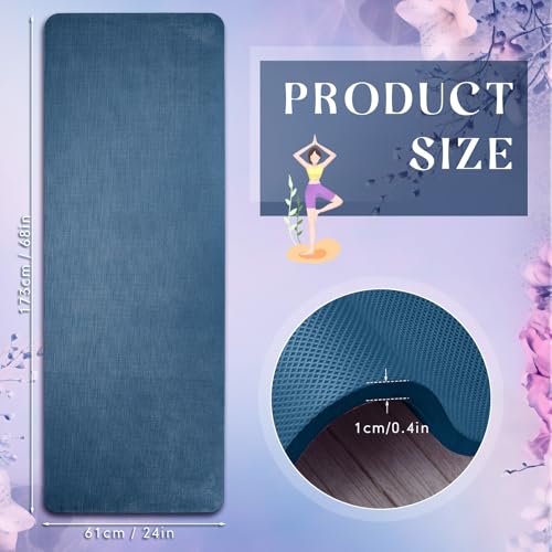 Timgle 6 Pcs 10mm Thick Yoga Mat Bulk 68 x 24 Inches Anti-slip Tear-resistant Exercise Mat Adult Gym Mats for Fitness, Stretching, Workout and Studio, Outdoor Yoga, Pilates - color: Navy Blue