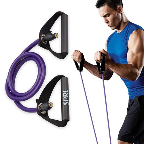 SPRI Xertube Resistance Bands with Handles – All Exercise Cords Sold Separately with Home Gym Workout Fitness Door Anchor Attachment Option - size: Ultra Heavy, style: 도어 부착 없음