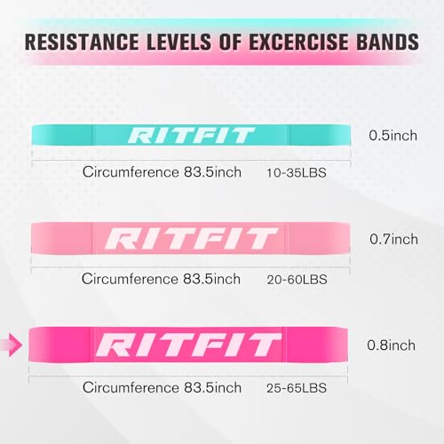 RitFit Pull Up Assist Band in Natural Latex for Stretching and Mobility - color: Rose Pink