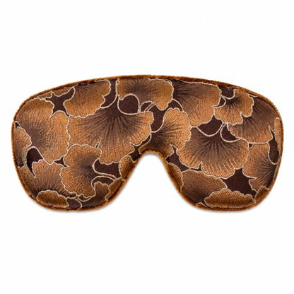 Handmade Opulence Yoga Eye Pillow - Weighted Flaxseed Fill, Unscented, Satin & Velvet, Adjustable Strap - Ideal for Meditation & Restful Sleep - Calming Ginkgo - TEMF-CG - color: Calming Ginkgo
