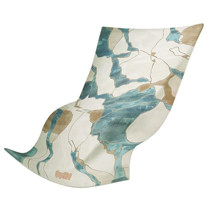 gogoKIWI Hot Yoga Mat Towel for 6 x 4 ft Mats, Nami Teal & Ivory - color: Nami Teal & Ivory