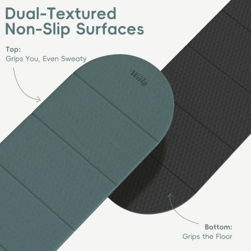 WeiLa Foldable Yoga Mat,10mm Extra Thick,Extra Long (75"x26") for Women&Men - color: Dark Green & Black