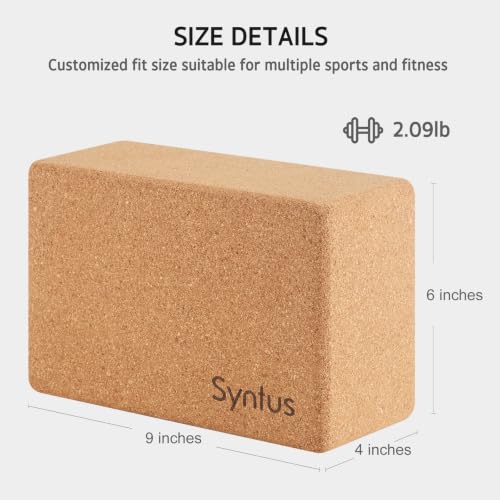 Syntus Cork Yoga Block for Yoga, Fitness, Pilates, Stretching