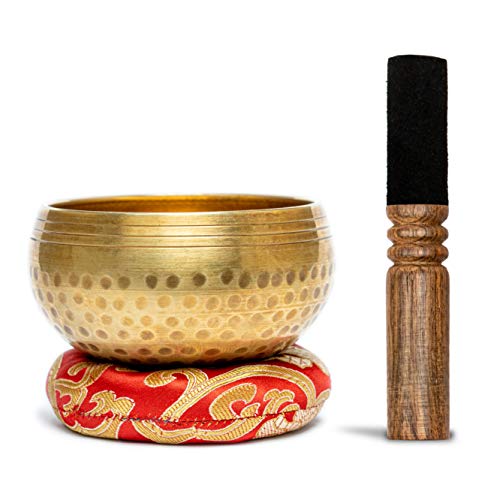 Tibetan Singing Bowls Set~ Meditation Sound Bowl hand Hammered in Nepal For Yoga, Meditation, Mindfulness, Healing & Chakra balancing~ (3.5 inch) - size: 3.5 inch