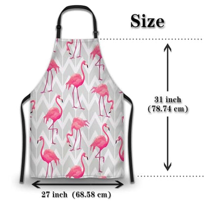Garden Apron for Men Flamingo Cute Aprons for Women for Kitchen Cooking Restaurant BBQ Painting Crafting Gardening 27” (W) x 31” (H), Waterproof Apron - color: Flamingo