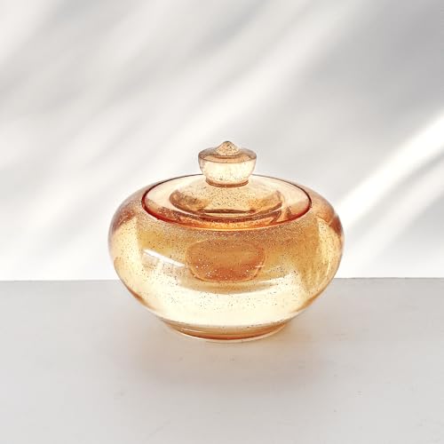 RESINWORLD 3.3'' Trinket Pot and Lid Silicone Mold, Cute Storage Jar Mold for Epoxy Resin, Clay, Plaster