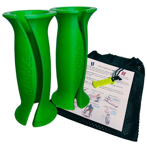 Bandle™ - True Ergonomic Handles for Resistance Bands | Unleash The Full Potential of Pain-Free, Full-Body Workouts | Durable & Comfortable for High-Intensity Training (2 Handles) - color: Lime Green, size: Standard