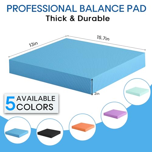 Balance Pad – Stability Trainer for Balance, Stretching, Physical Therapy, Exercise, Mobility, Rehabilitation and Core Training Non-Slip Closed Cell Foam Premium Balance Pad Knee Pad - color: blue