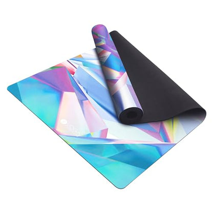YOGA DESIGN LAB | The Combo Yoga Mat | 2-in-1 Mat+Towel | Eco Luxury | Ideal for Hot Yoga, Power, Bikram, Ashtanga, Sweat | Studio Quality | Includes Carrying Strap! - color: Crystal, size: 3.5 mm