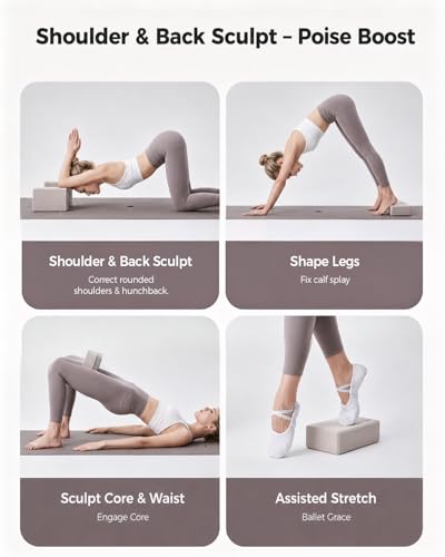 KEEP Yoga Block, High-Density EVA Foam 2 Pack Yoga Block with Non-Slip Textured Surface, Supportive, Lightweight - Ideal for Yoga - color: 2-pack-Oat White