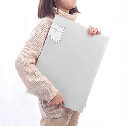 A3 Diamond Painting Storage Book, 60 Views Art Portfolio Presentations Folder with 30 Pages Protectors, 17.3x12.8in - color: White