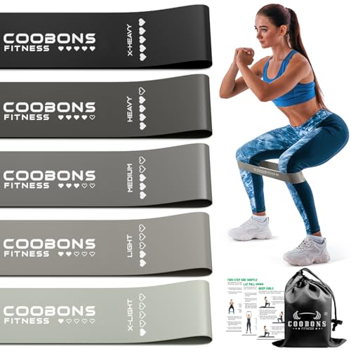 Resistance Bands for Working Out, Exercise Bands Resistance Bands Set with 5 Resistance Levels, Latex Loop Bands for Women Men, Workout Bands for Legs, Glutes, Strength Training, Yoga, Home Gym - color: 10-40LBS Black