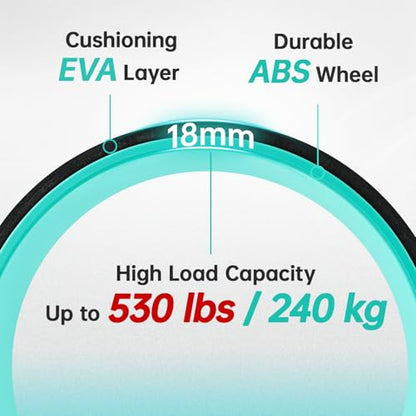 GymCope Back Roller Wheel, Spine-Safe Groove for Deep Stretch, 530 lbs - color: Mint Green, size: 10 Inch-Medium