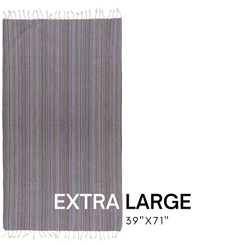 BAY LAUREL Turkish Beach Towel with Travel Bag 39 x 71 Quick Dry Sand Free Lightweight Large Oversized Towels Light - color: Black Mix