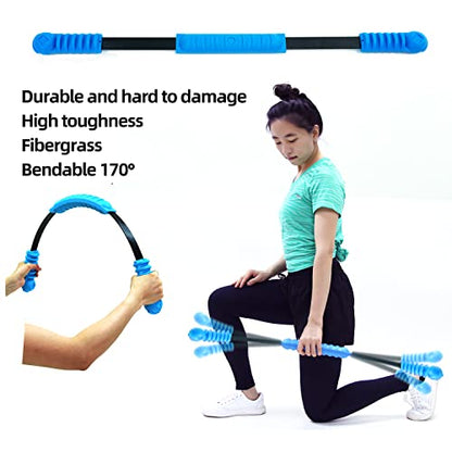 Elastic Fitness Stick Elastic Bar Body Exercise Bar Muscle Training for Exercise Tremor Stick Shoulder Rehabilitation Physical Therapy, Aerobics,Body Shaping Home Gym Yoga, Pilates - color: Blue
