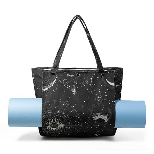 Floral Paisley Pattern Yoga Bag, Canvas Tote with Blue and Pink Design, Spacious Carrier for Yoga Mat and Accessories - color: life energy
