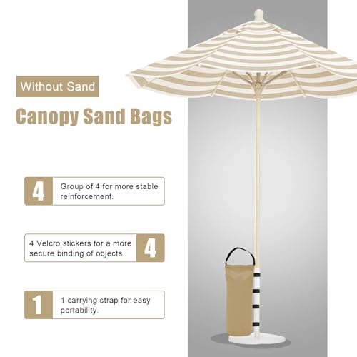 145 LBS Canopy Weights Sand Bags, 4-Pack Sand Bags for Weight Outdoor Advertising Tent Sunshade Fixed Windproof Pop up Canopy Tent Weights (Beige) - color: Beige