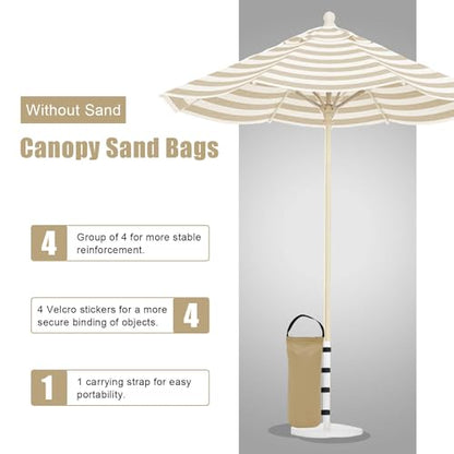145 LBS Canopy Weights Sand Bags, 4-Pack Sand Bags for Weight Outdoor Advertising Tent Sunshade Fixed Windproof Pop up Canopy Tent Weights (Beige) - color: Beige