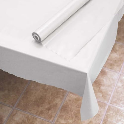 HFM114000 - Plastic Roll Tablecover - color: White, size: 3600" x 480" (Rectangular)