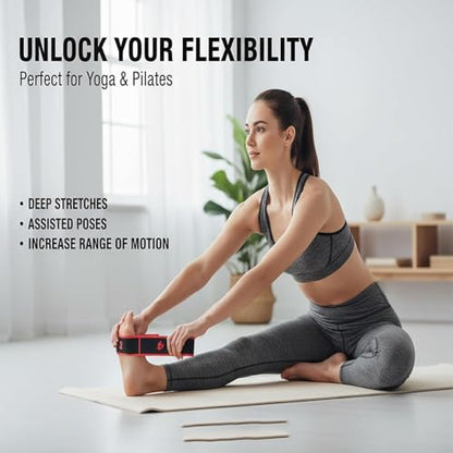 Fitness Resistance Bands with Handles, Fitness Resistance Band for Stretching and Yoga, Adjustable Bands for Full Body Stretching Shaping - color: Red